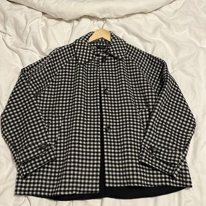 Zara jacket check print wool jacket size s